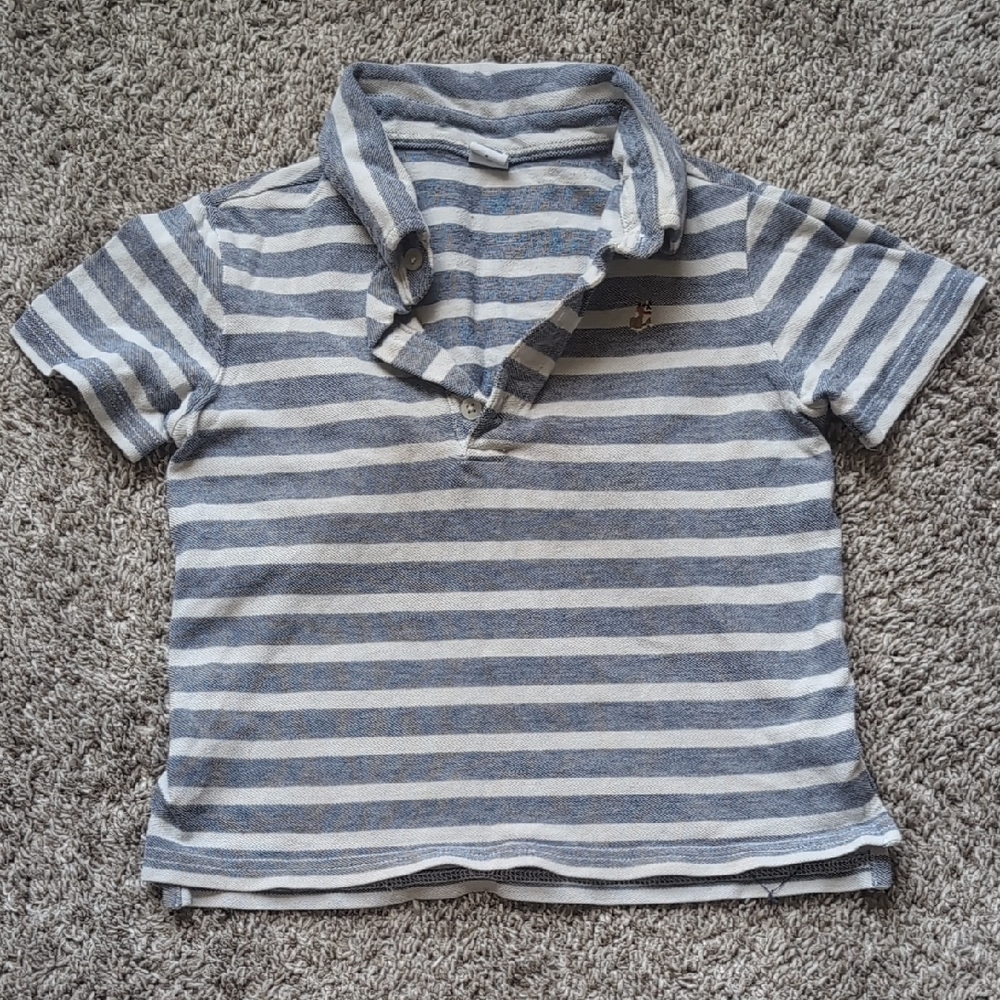 Janie and Jack Blue and White Polo Shirt Classic Stripes